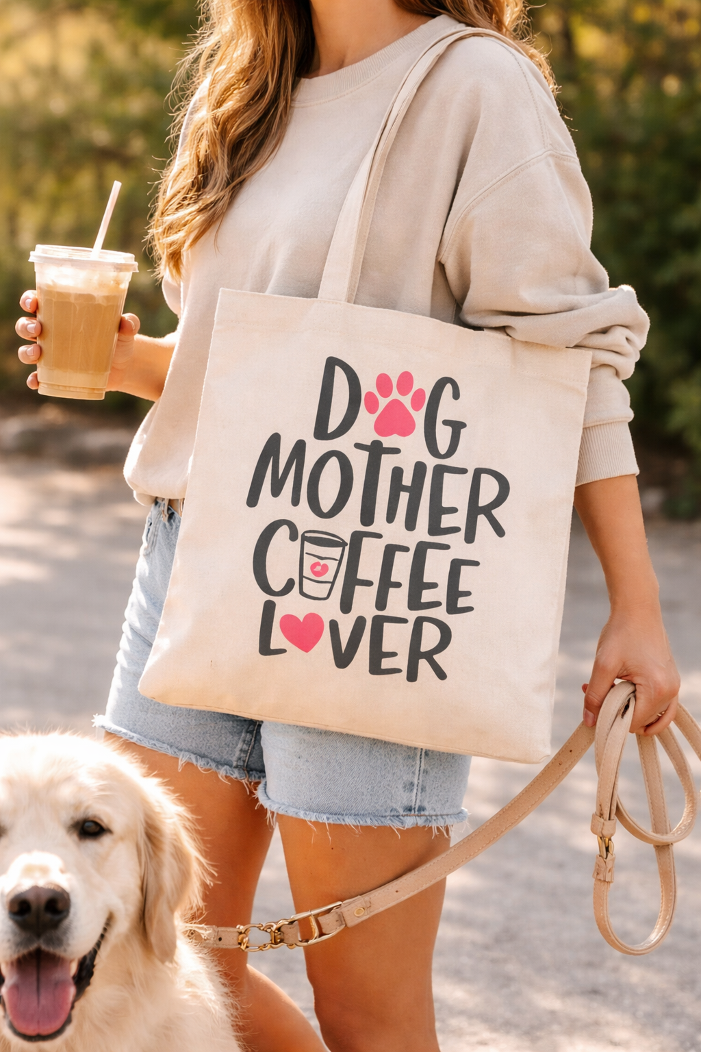 Dog Mother Coffee Lover Tote Bag