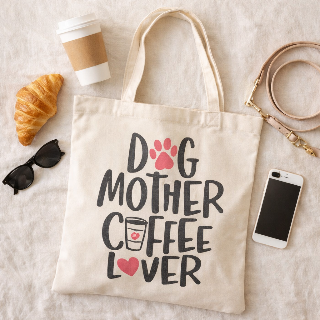 Dog Mother Coffee Lover Tote Bag