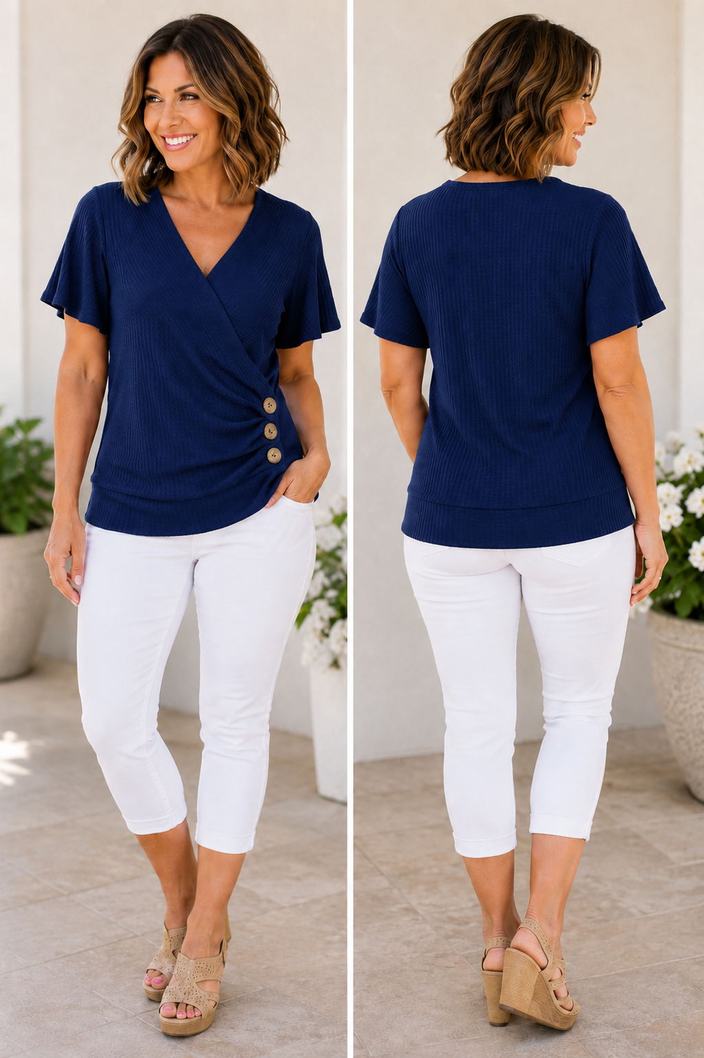 The Gabrielle - Women's Top in Dark Navy
