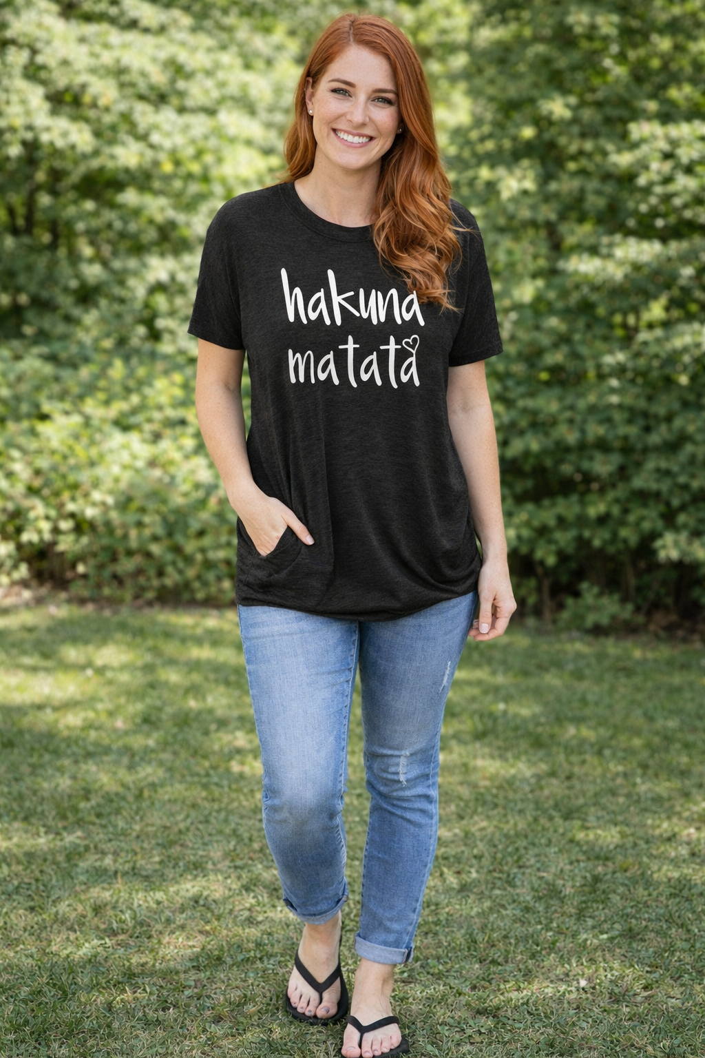 Hakuna Matata - Women's Short Sleeve Top in Black