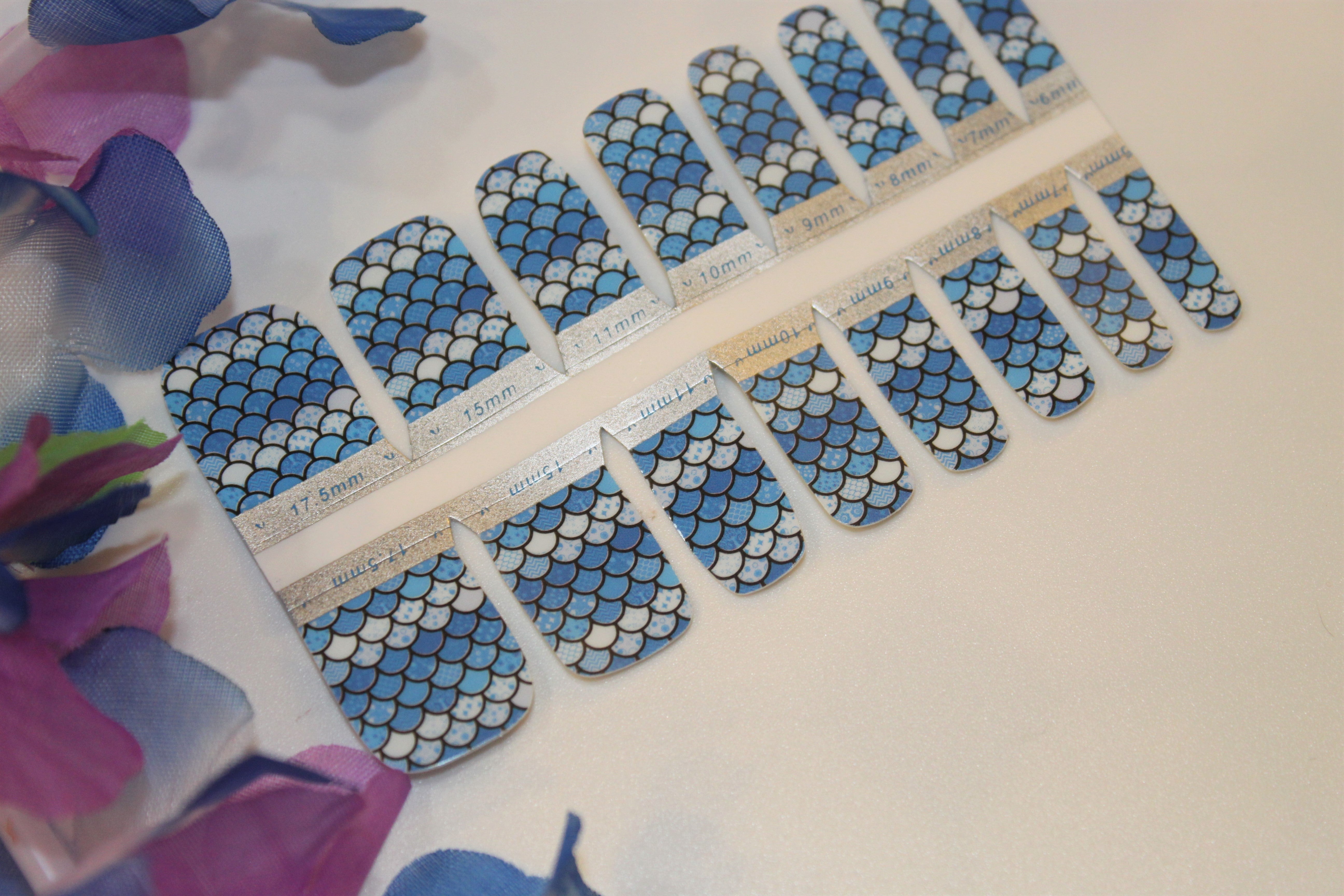 Blue Fin Mermaid - Toenail Strips