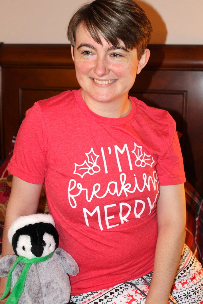 I'm Freaking Merry - Women's Tee in Berry Red Heather