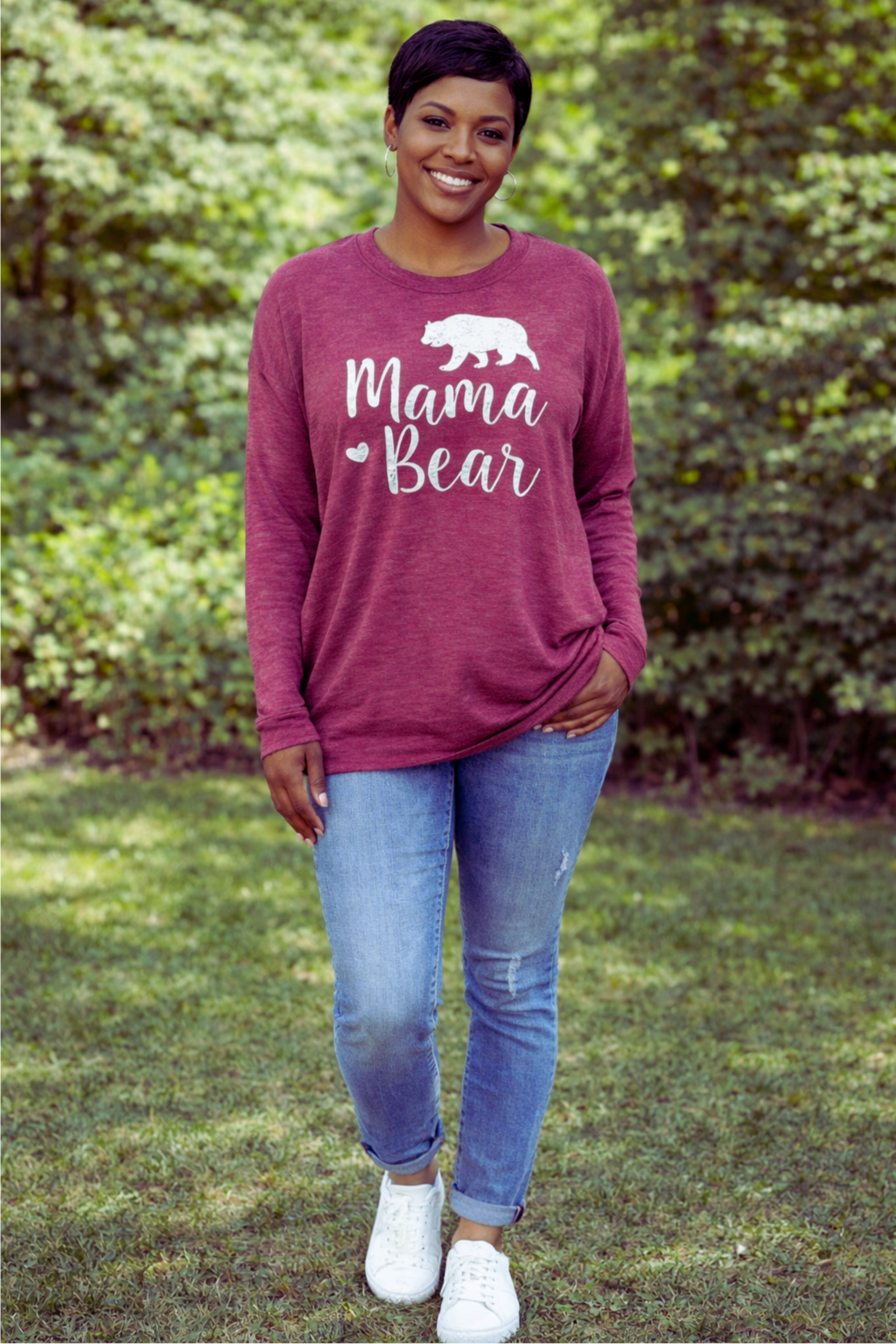 Mama Bear - Women's Top in Heathered Cranbury