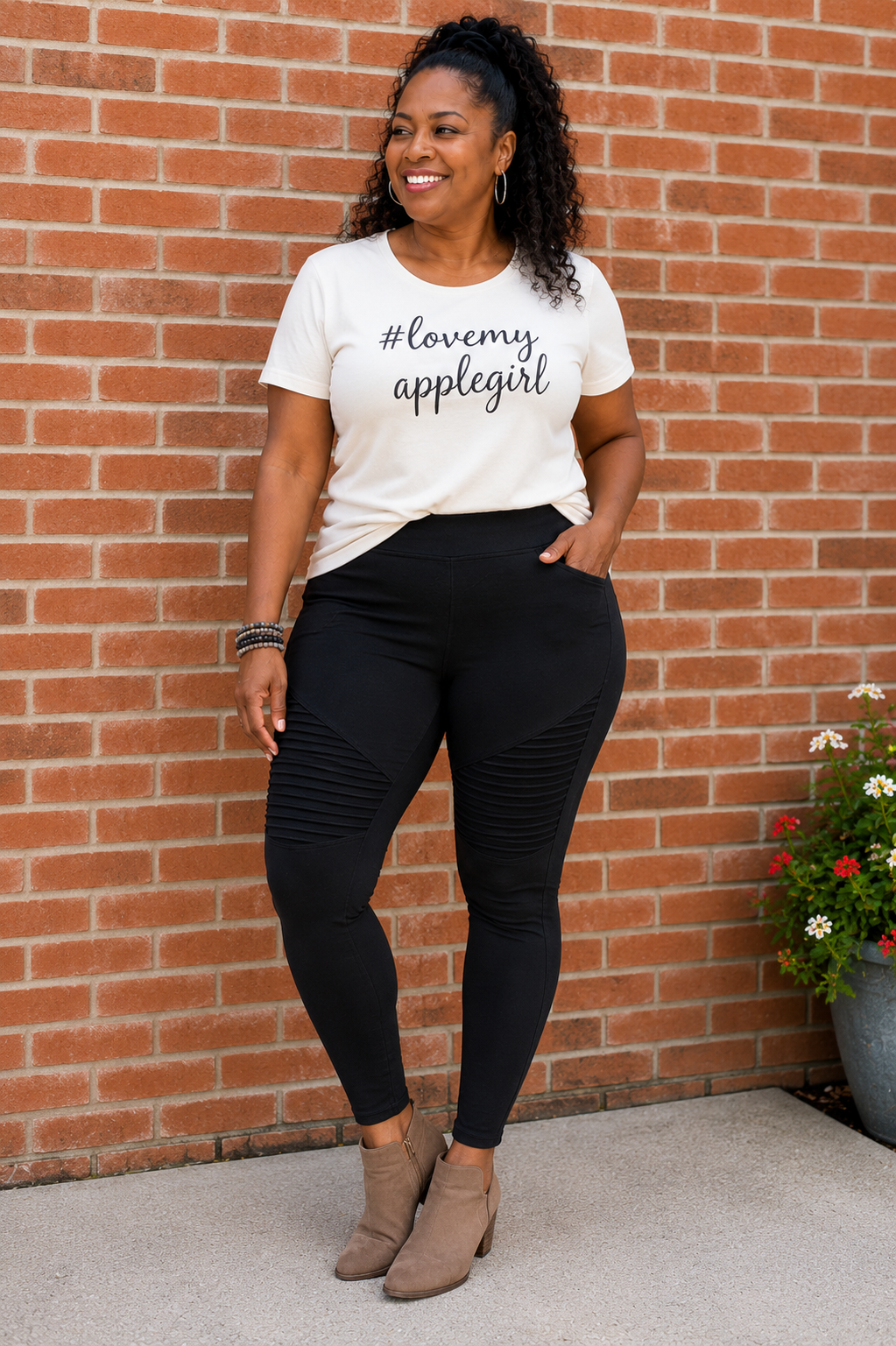 Moto Stretch Jeggings in Black - Women's Plus Size