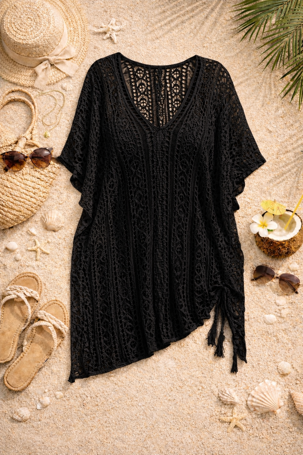 The Nikki  - Women's Beach Cover Up in Black