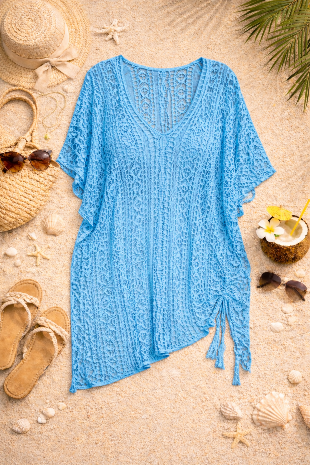 The Nikki - Women's Beach Cover Up in Sky Blue