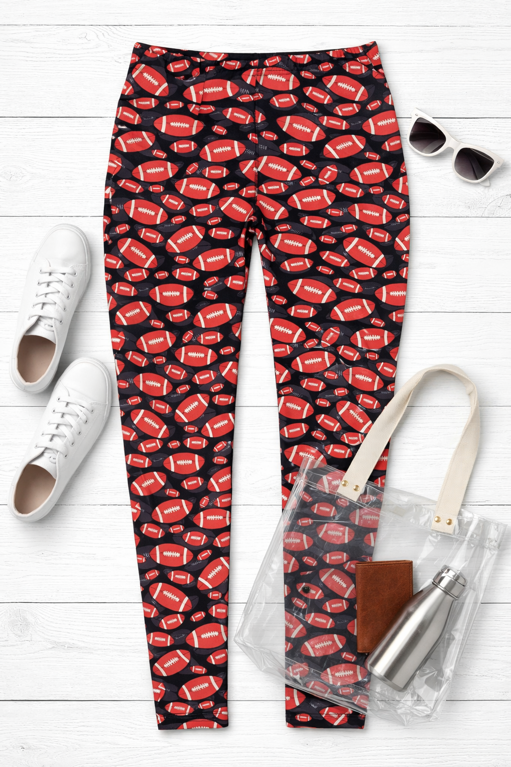 Pretty in Pigskins Football Leggings - Women's Plus Size Leggings