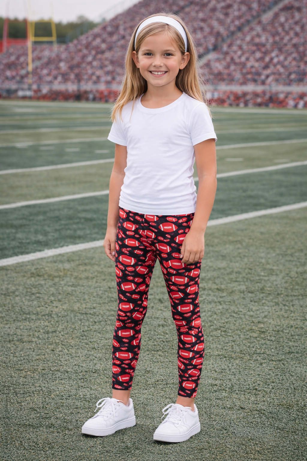 Pretty in Pigskins Football Leggings - Girls Leggings