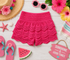 Ruffled Lace Girls Shorts - Fuschia