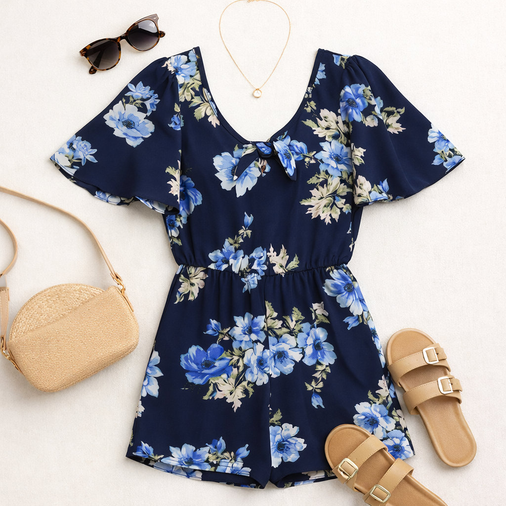 The Ashley - Women's Floral Romper
