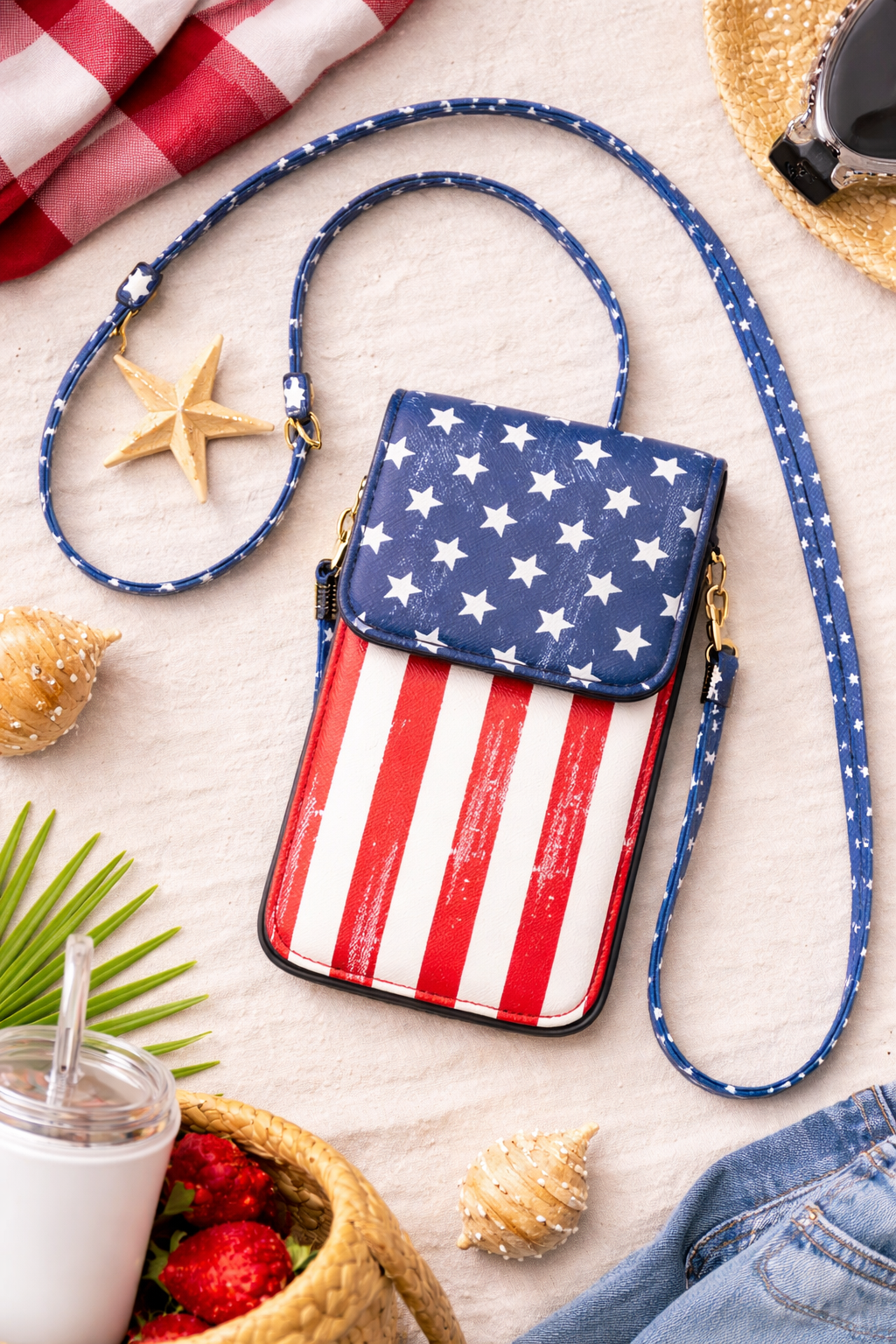 American Flag Cellphone Crossbody Bag