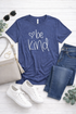 Be Kind - Women's Short Sleeve Top in Denim Blue