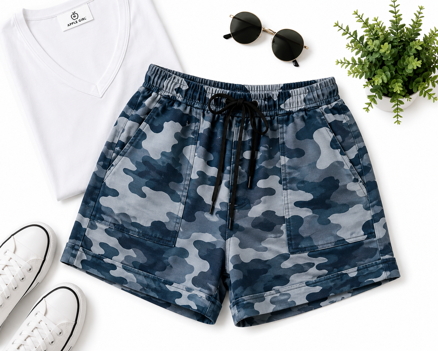 Gray Camo Women's Shorts