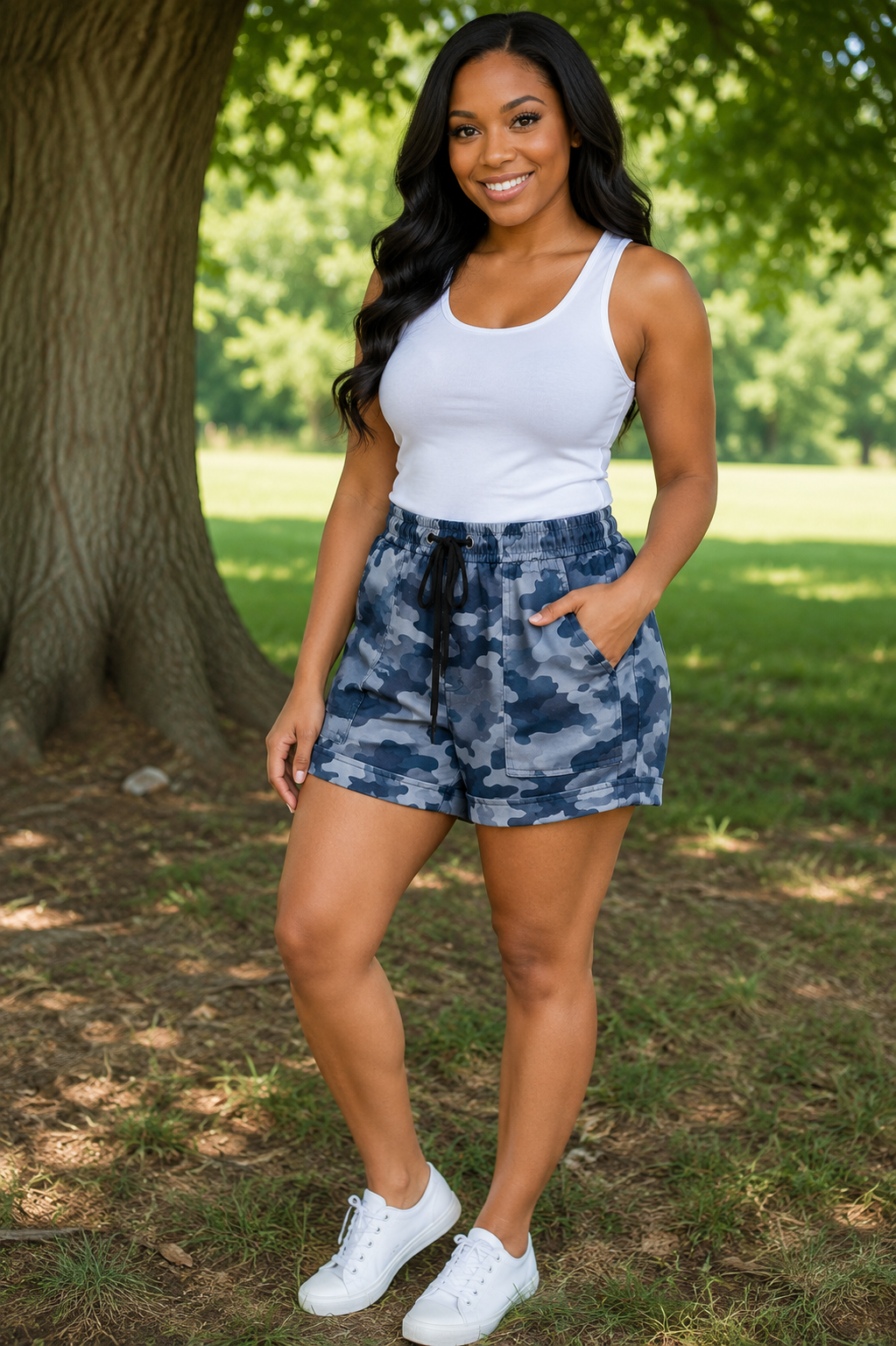 Gray Camo Women's Shorts