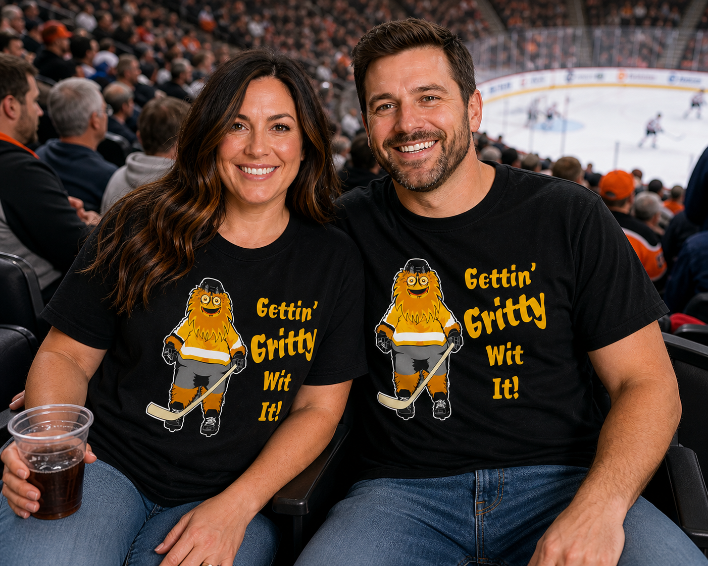 Gettin' Gritty Wit It Crew Neck Tee in Black - Unisex Adult