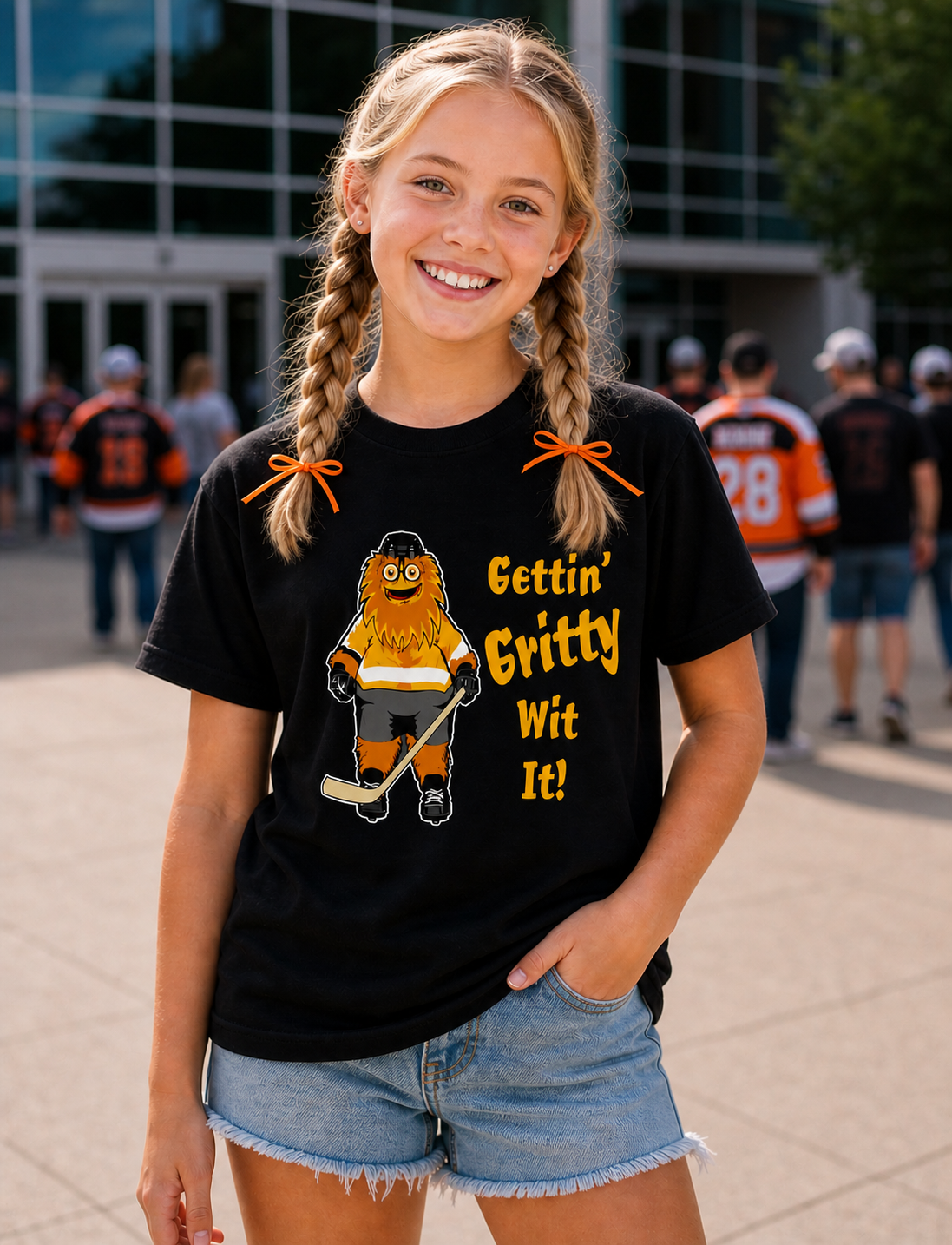 Gettin' Gritty Wit It Crew Neck Tee in Black - Kids Unisex