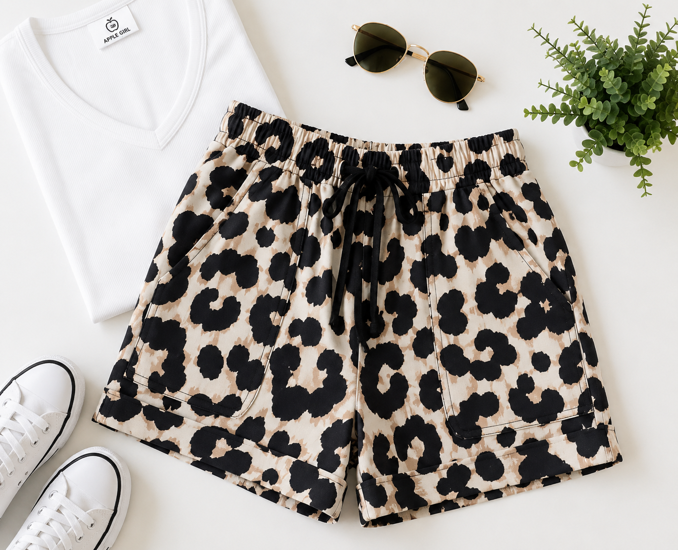 Leopard Print Women's Shorts