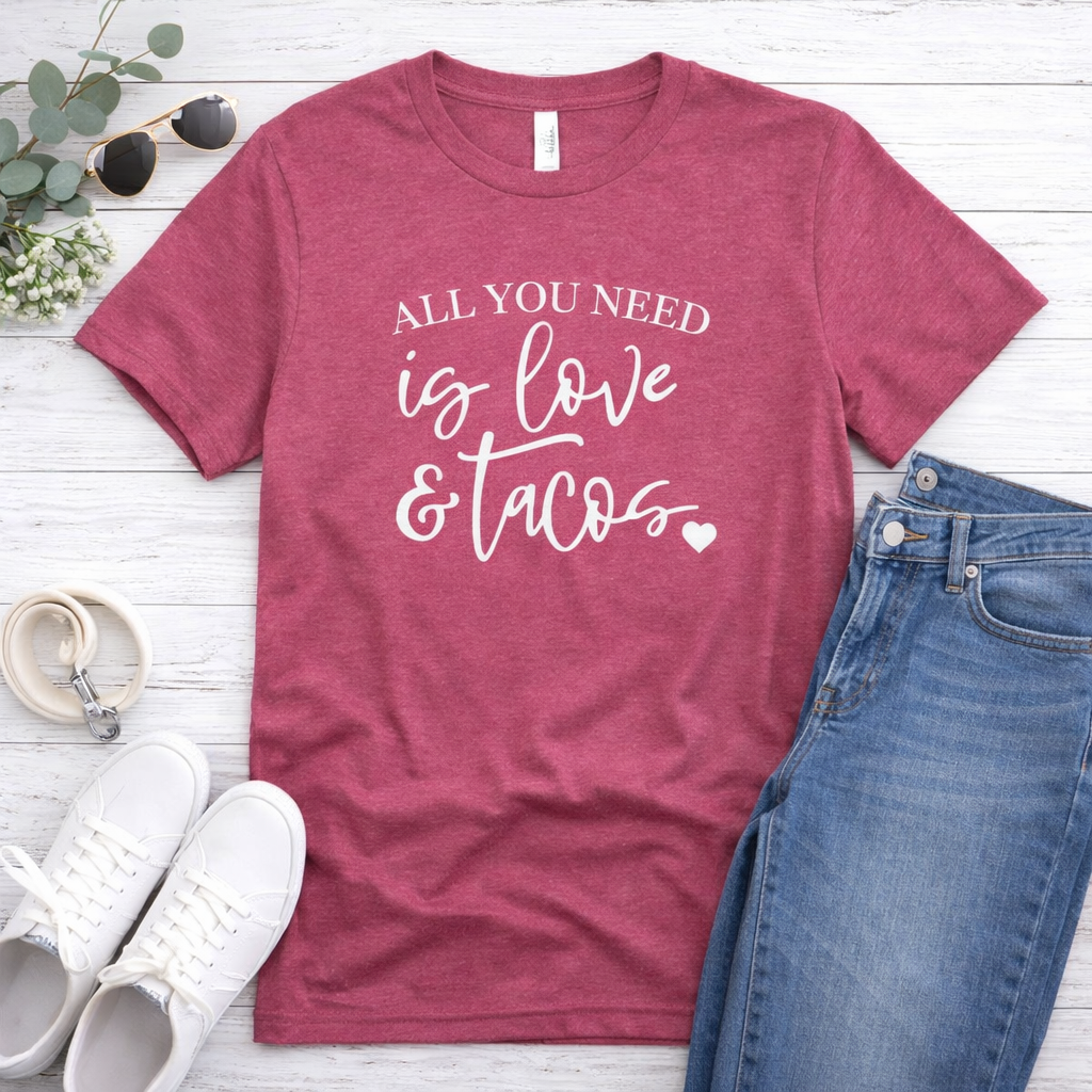 All You Need is Love and Tacos - Women's Top in Raspberry