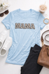 Leopard Mama Tee in Blue - Women's Top