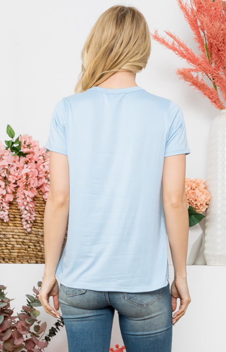 Leopard Mama Tee in Blue - Women's Top