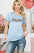 Leopard Mama Tee in Blue - Women's Top