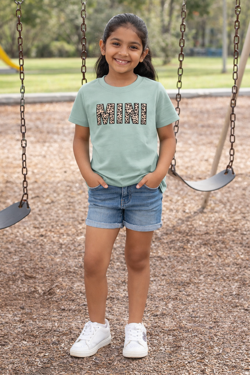 Leopard Mini Tee - Girl's Top