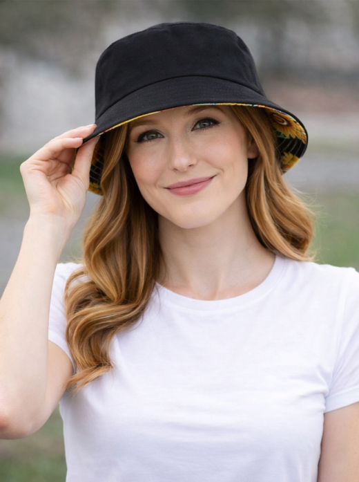 Midnight Sunflowers Bucket Hat