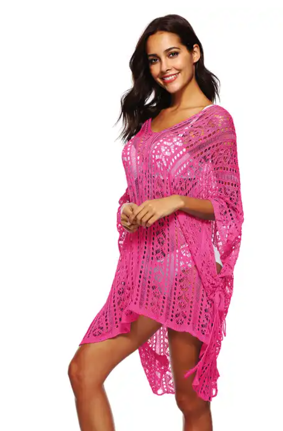 The Nikki - Women's Beach Cover Up in Hot Pink