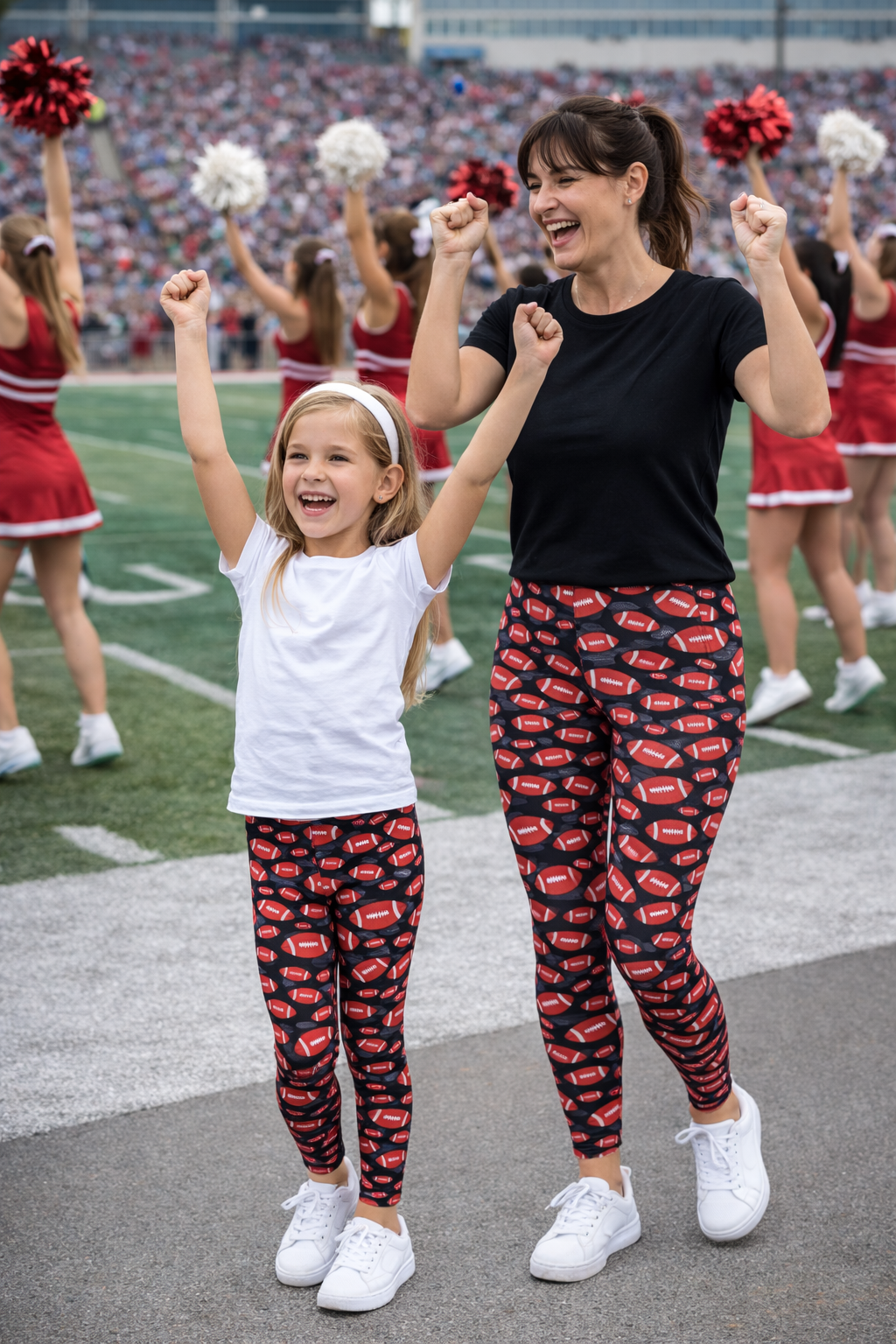 Pretty in Pigskins Football Leggings - Girls Leggings