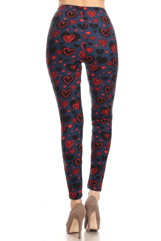 Red, Blue and I Love You - Women's 3X/5X Plus Size Leggings