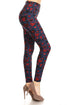 Red, Blue and I Love You - Women's 3X/5X Plus Size Leggings