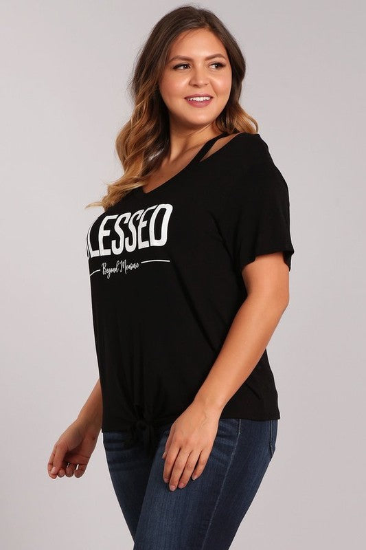Blessed Beyond Measure - Women's Knotted Top in Black