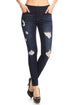 Dark Denim Ripped Jeggings - Women's