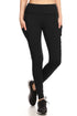 Women's Solid Fleece Sports Leggings in Black