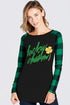 Lucky Charm Buffalo Plaid Top - Women's