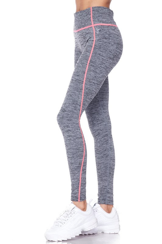 Performance Athletic Legging - Women's Plus Size Gray with Coral