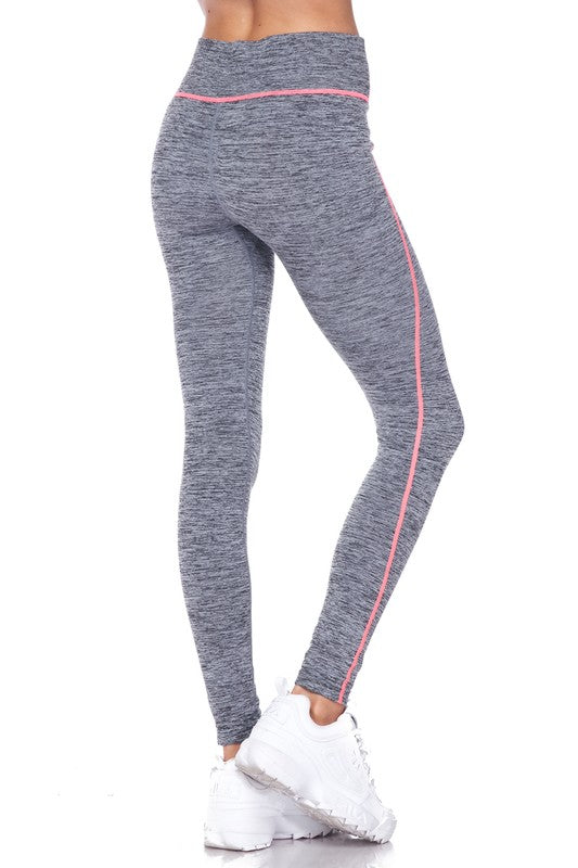 Performance Athletic Legging - Women's Plus Size Gray with Coral