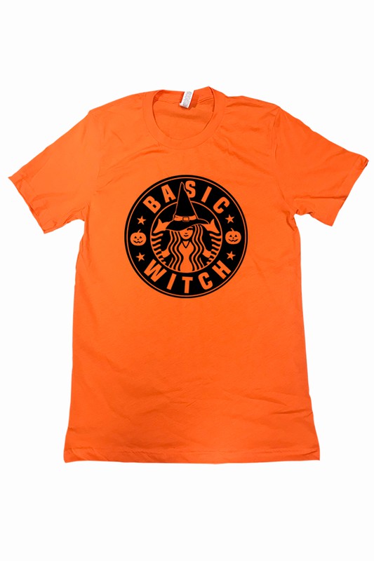Basic Witch - Women's Plus Size Graphic Tee in Orange