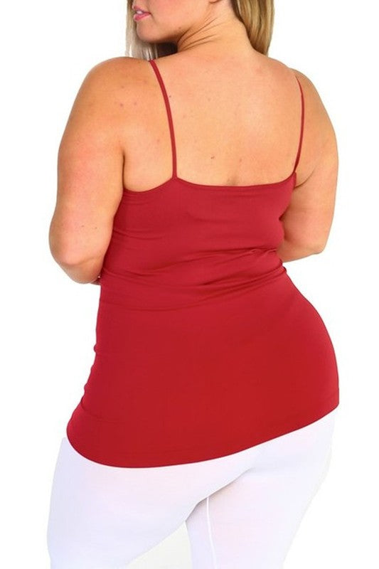 The Luna - Women's Plus Size Cami in Crimson Red