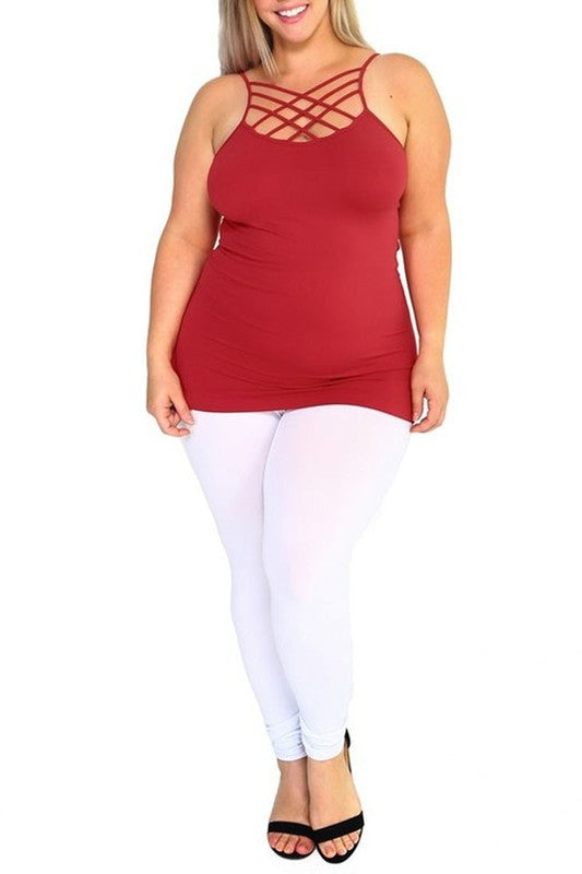 The Luna - Women's Plus Size Cami in Crimson Red