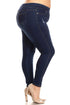 Dark Denim Washed Ripped Jeggings - Women's Plus Size