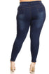 Dark Denim Washed Ripped Jeggings - Women's Plus Size