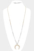 Hammered Metal Horn Beaded Long Necklace
