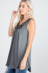 The Cicely - Women's Plus Size Beaded Tank Top in Heather Gray