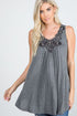 The Cicely - Women's Plus Size Beaded Tank Top in Heather Gray