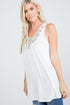 The Cicely - Women's Beaded Tank Top in Ivory