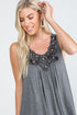 The Cicely - Women's Plus Size Beaded Tank Top in Heather Gray