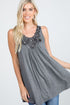 The Cicely - Women's Plus Size Beaded Tank Top in Heather Gray
