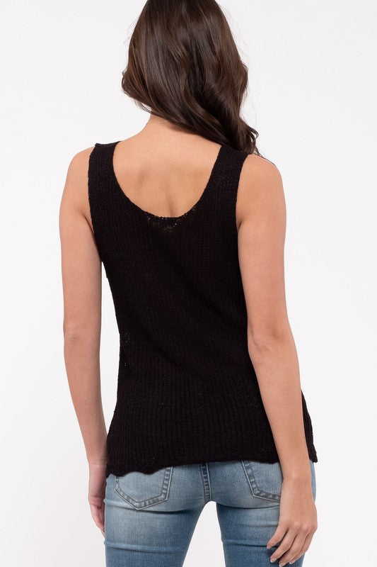 The Amelia - Women's Knit Tank in Black