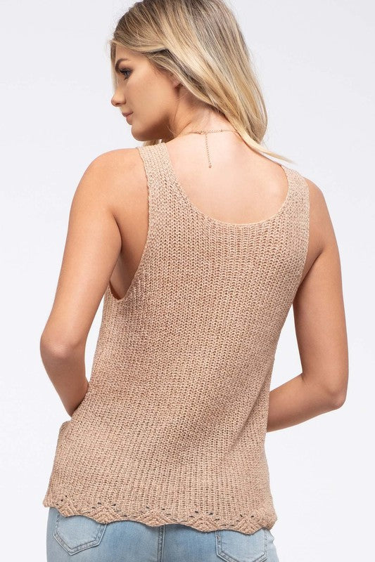 The Amelia - Women's Knit Tank in Tan